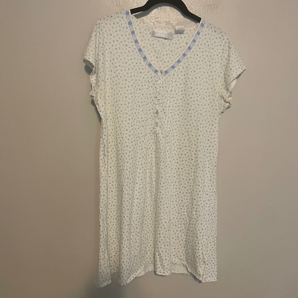 Eileen West Summer lightweight cotton‎ nightgown medium traditional floral ditsy